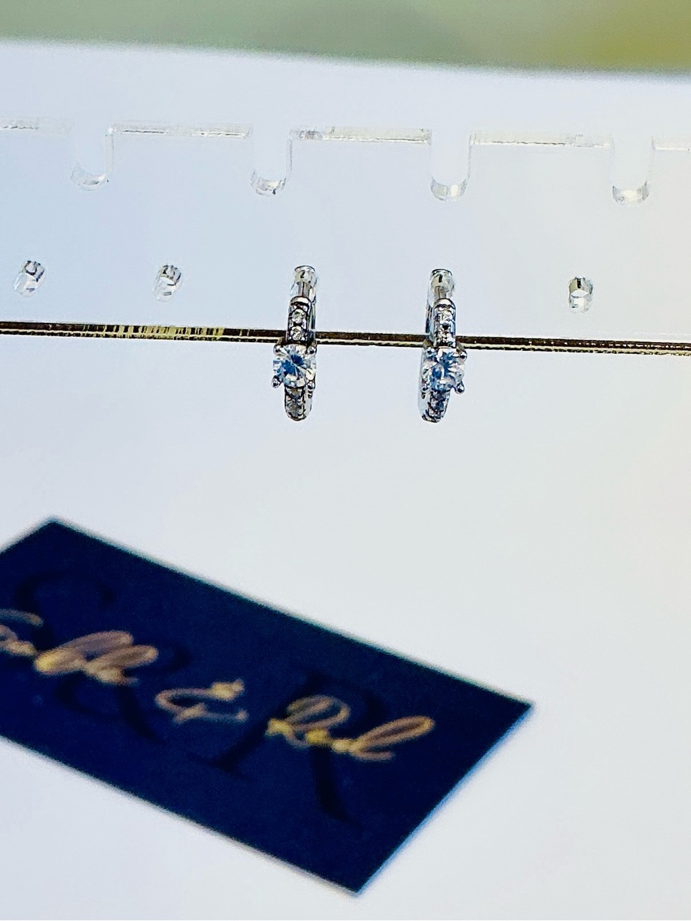 Zales 1.50 cttw Diamond Huggie Hoop Earrings, 925 Sterling Silver NEW - Picture 6 of 8